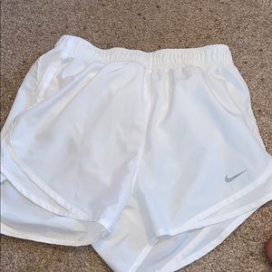 white nike shorts